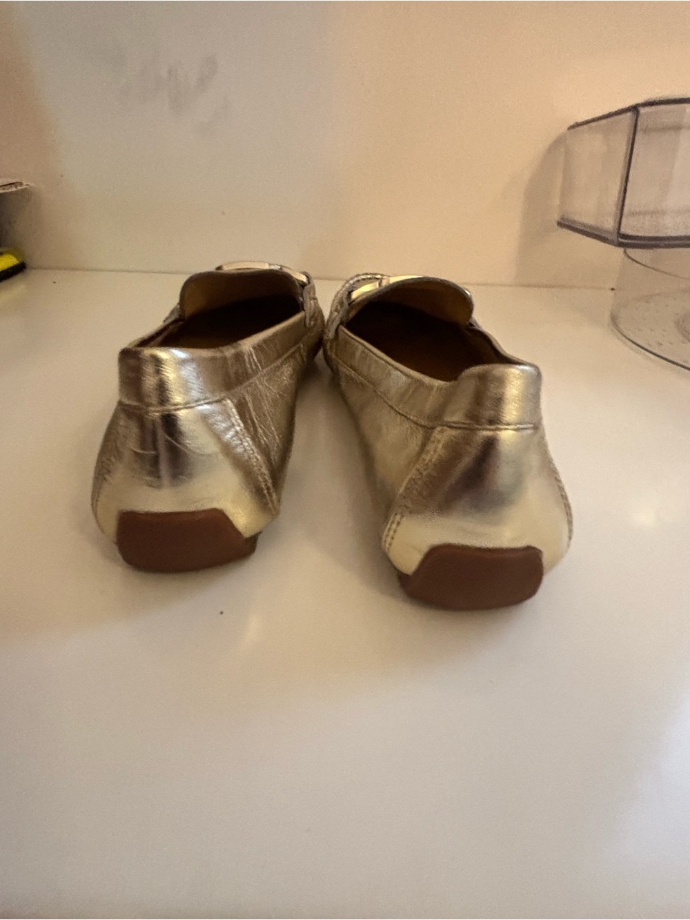 Vaneli Metallic Gold Leather Flats - Picture 4 of 7